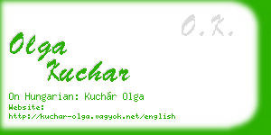 olga kuchar business card