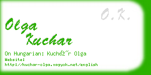 olga kuchar business card